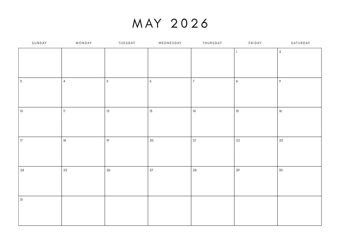 May 2026 Calendar
